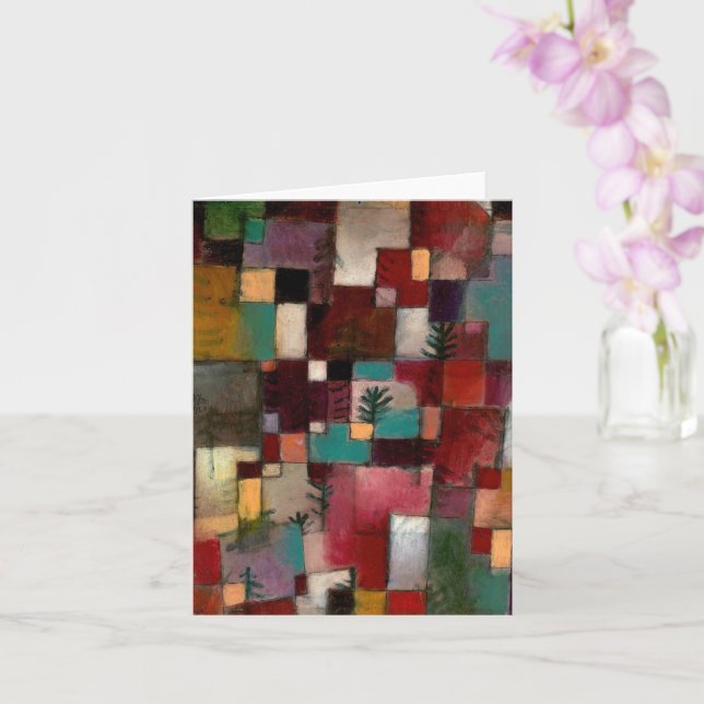 Cartão Redgreen e ritmos violeta-amarelos, Paul Klee Art (Orquídea)