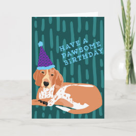 Cartão Redtick Coonhound Pawsome Birthday Card