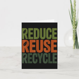 Cartão Reduza reutilize recicle eco-friendly dia da terra