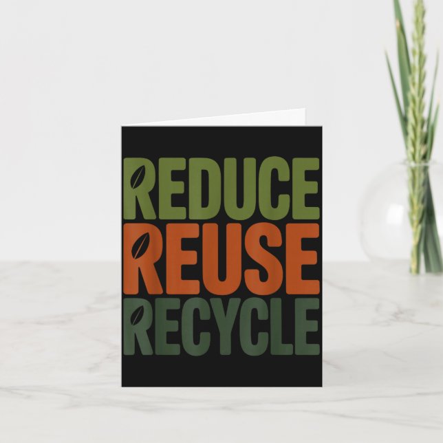 Cartão Reduza reutilize recicle eco-friendly dia da terra (Frente)
