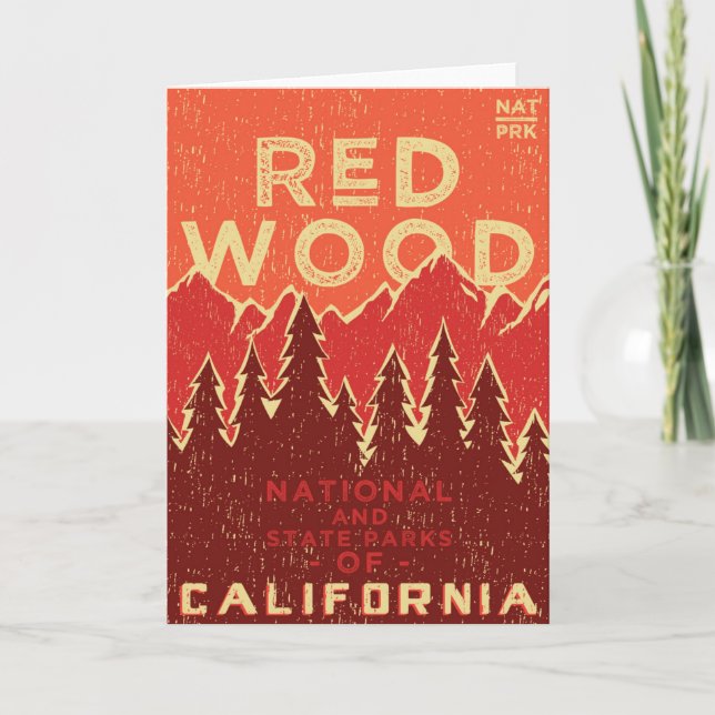 Cartão Redwood National Park Vintage Poster (Frente)