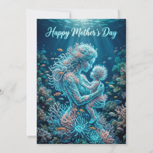 Cartão Reef Mother — Fantasia Subaquática do Dia das Mães