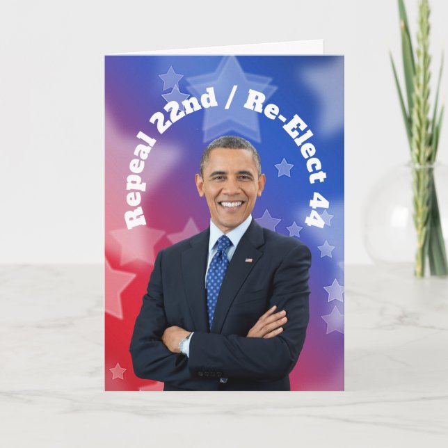 Cartão Reeleger o Presidente Obama (Frente)