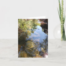reflected sky and lush greenery greeting card