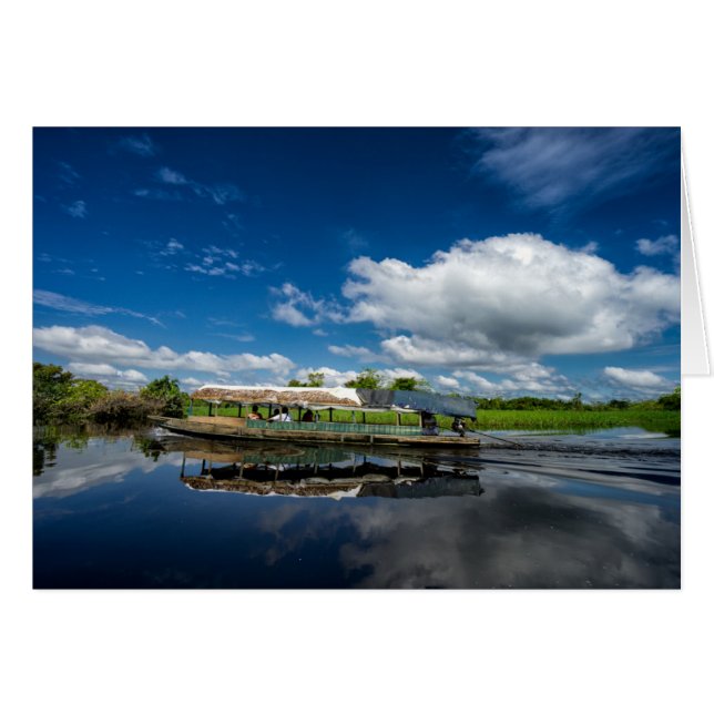 Cartão Reflexão do Barco Turístico (Frente Horizontal)