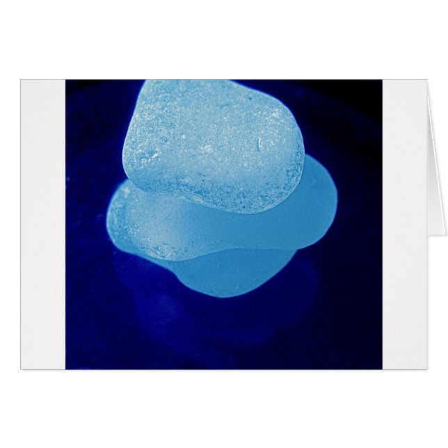 Cartão Reflexões azuis do vidro do mar (Frente Horizontal)