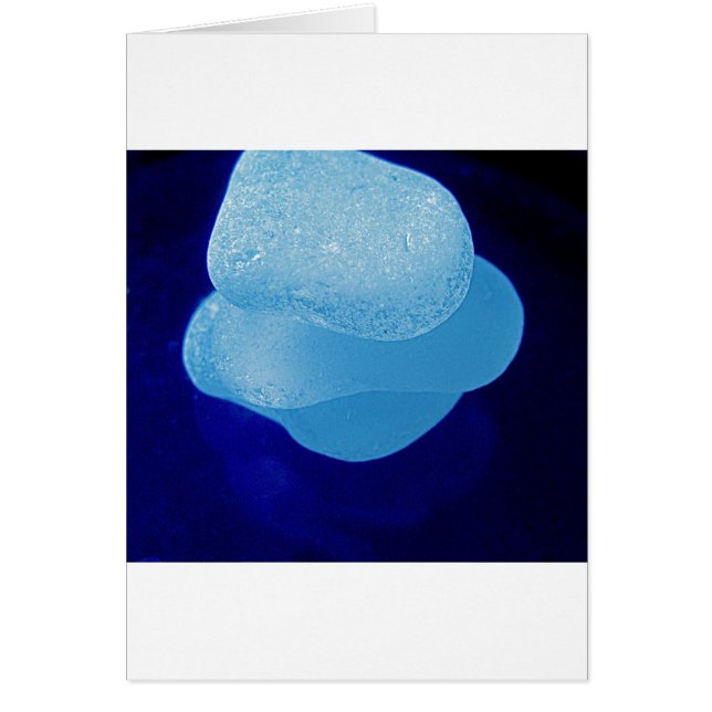 Cartão Reflexões azuis do vidro do mar (Frente)