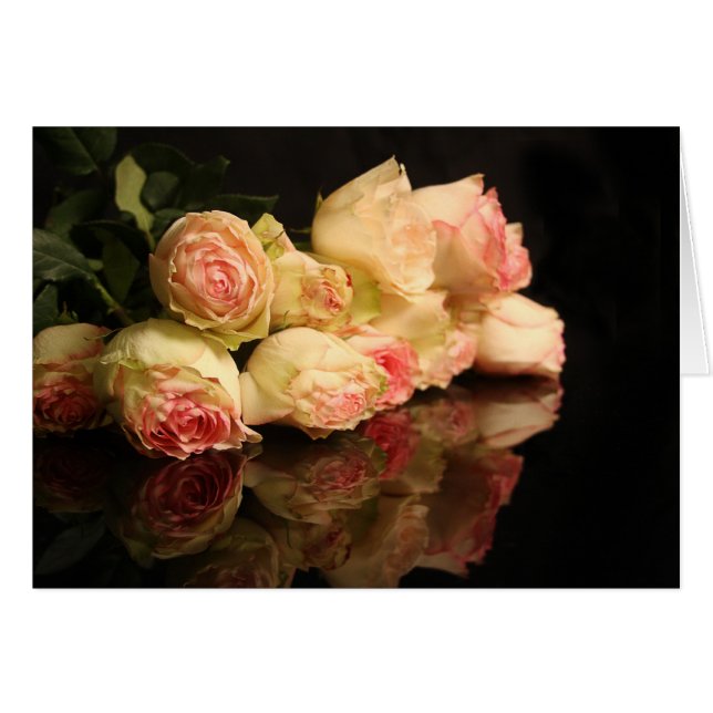 Cartão Reflexões cor-de-rosa (Frente Horizontal)