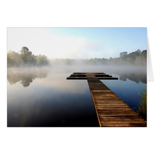 Cartão Reflexões em uma doca do barco (Frente Horizontal)