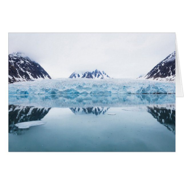 Cartão Reflexos da geleira, Noruega (Frente Horizontal)