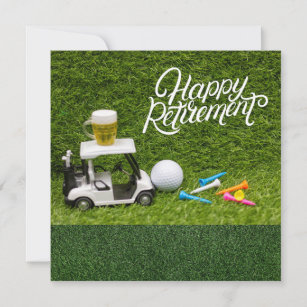 Cartão Reforma de golfe com cerveja no golfe do carrinho 