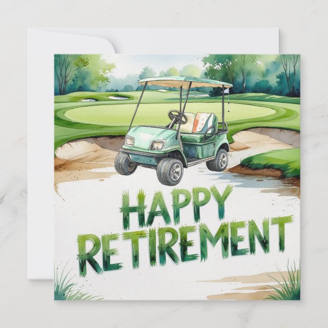 Cartão Reforma do golfe com carrinho de golfe ao colocar  (Frente)