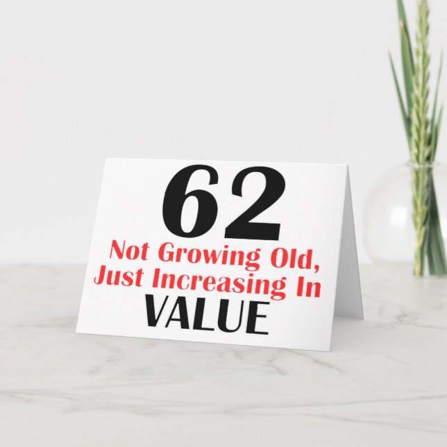 CARTÃO REFRIGERE 62 ANOS DE DESIGN VELHO DO ANIVERSÁRIO (Frente)