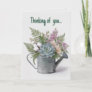 Cartão Regador Editável Suculentas e Flores