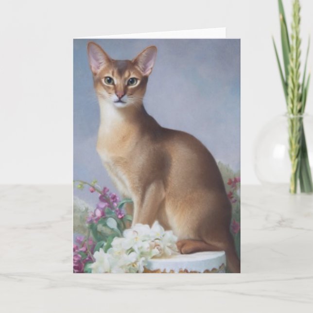 Cartão Regal Abyssinian – Painterly Cat Card (Frente)