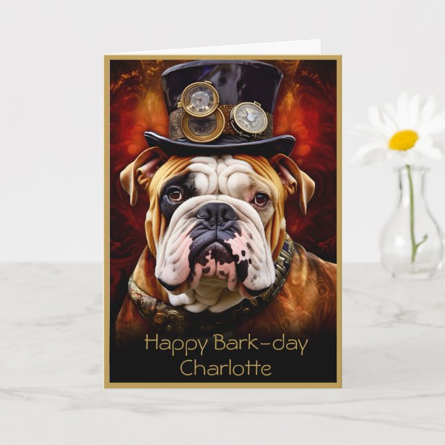 Cartão Regal britânico Bulldog Nome Personalizado 111 Sau (Planta pequena)