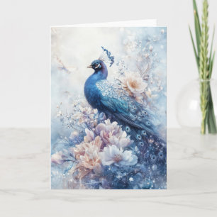 Cartão Regal Peacock Escondido Entre Flores Delicadas