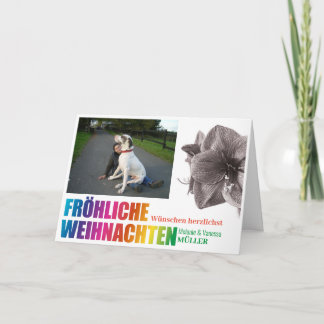 Cartão Regenbogenfarben Fröhliche Weihnachten 