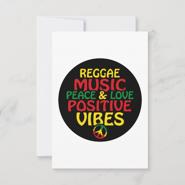 Cartão Reggae design with positive quotes and reggae flag (Frente)