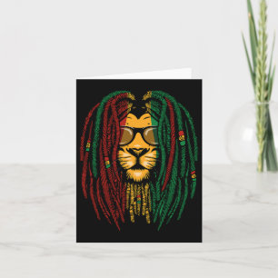 Cartão Reggae Lion Dreadlocks Gato Selvagem Rasta África 