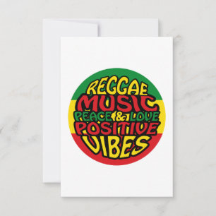 Cartão Reggae Music with positive sayings