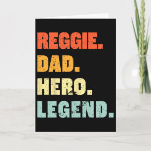 Cartão Reggie Pai Herói Lenda Nome Personalizado Fa