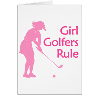 Cartão Regra dos jogadores de golfe da menina