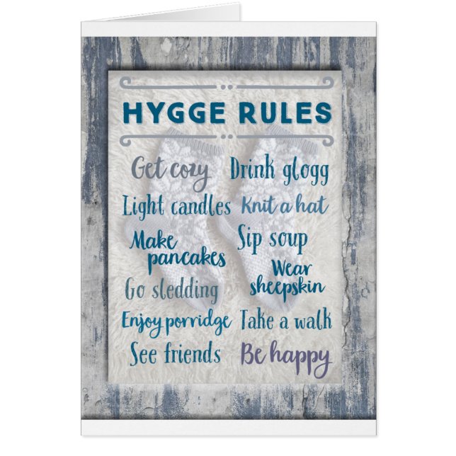 Cartão Regras de Hygge (Frente)