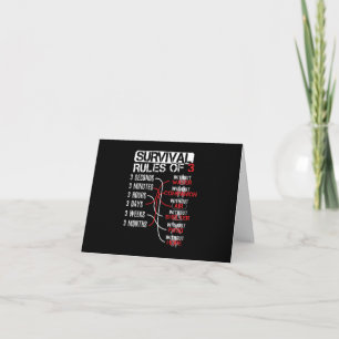 Cartão Regras de Sobrevivência de Três - Teste de Naturez