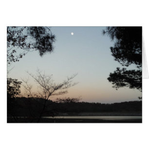 Cartão Regulação do Sol, Lua Ascensão sobre o Lago Arrohe