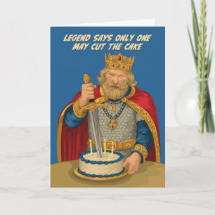 Cartão Rei Arthur Excalibur Cake - Aniversário lendário