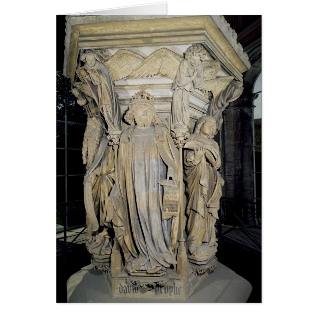 Cartão Rei David flanqueado por Moses e por Jeremiah (Frente)