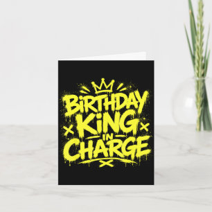 Cartão rei do aniversário gráfico de grafite de aniversár