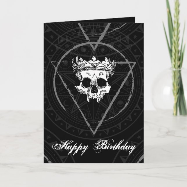 Cartão Rei do Morto: Sinal Real Gótico Escuro (Frente)