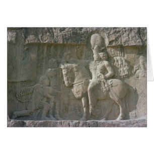 Cartão Rei Shapur Eu e Valerian Sassanian