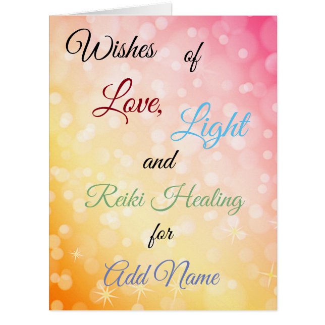 Cartão Reiki temido Obter boas-vindas (Frente)