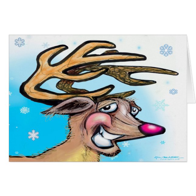 Cartão Reindeer (Frente Horizontal)