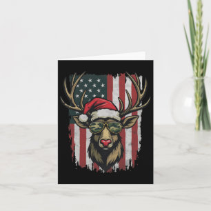 Cartão Reindeer Camo American Flag Christmas Pajama X-mas