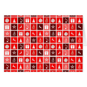 Cartão Reindeer de Árvore Fresca de Natal Vermelho