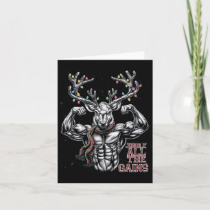 Cartão Reindeer De Natal Gym Workout Jingle Todo Ganho
