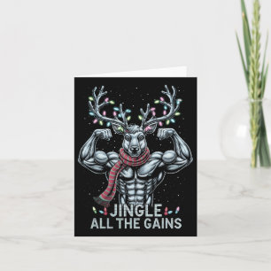 Cartão Reindeer De Natal Gym Workout Jingle Todo Ganho