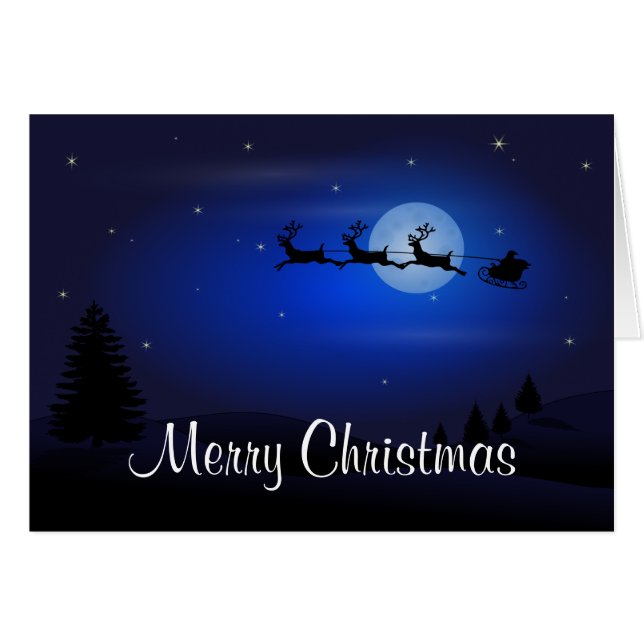 Cartão Reindeer de Papais noeis de Natal feliz (Frente Horizontal)