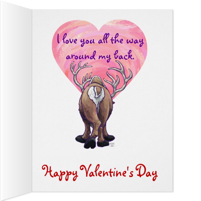 Cartão Reindeer Dia de os namorados (Interior (direita))