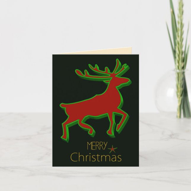 Cartão Reindeer Felry Christmas (Frente)