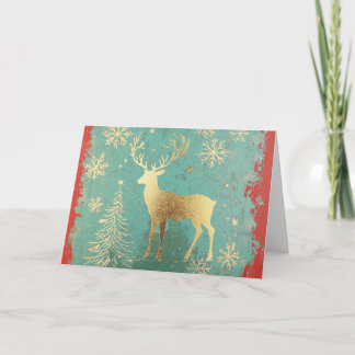 Cartão Reindeer Gold Foil com Bordas Velvet