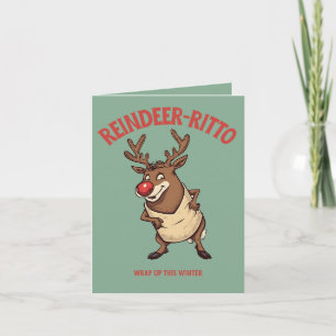 Cartão Reindeer-rito – Piada engraçada de Burrito de Nata