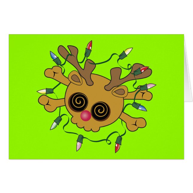 Cartão Reindeer Skull (Frente Horizontal)
