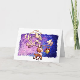 Cartão REINDEER SONHADOR (matte) por Jeff Willis Art