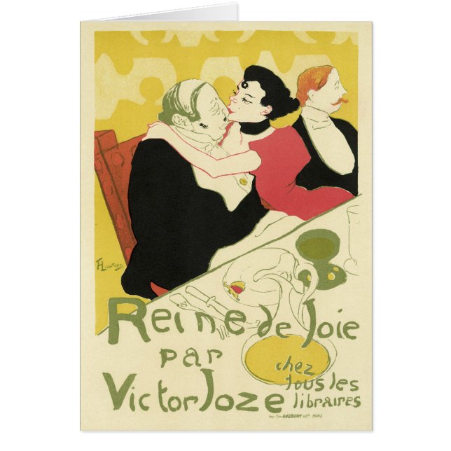 Cartão Reine de Joie (Rainha do Prazer) Toulouse Lautrec (Frente)