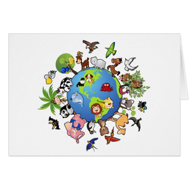 Cartão Reino Animal Pacífico - Animais ao redor do mundo (Frente Horizontal)